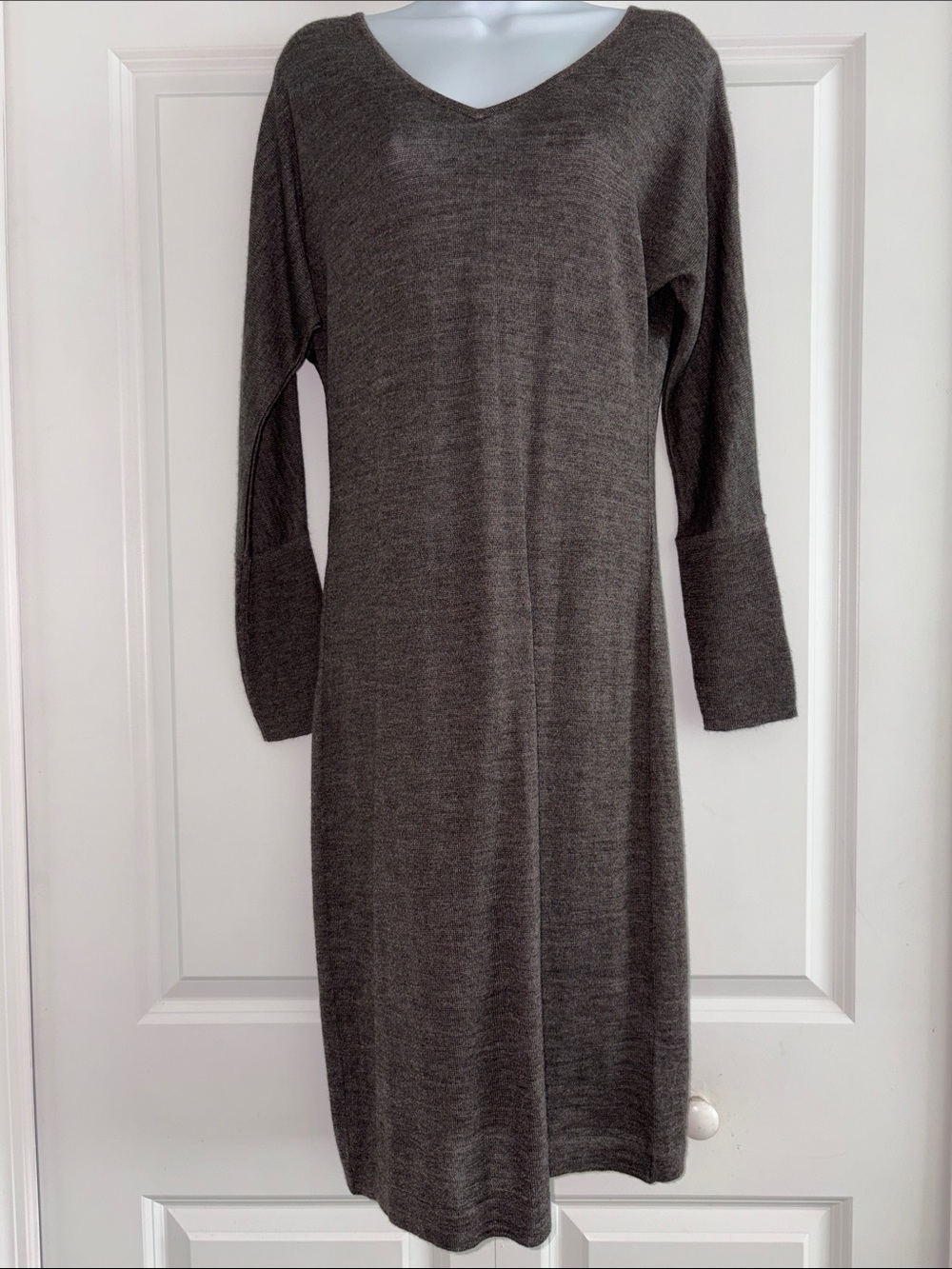 Peruvian Connections Grey Alpaca & Silk Dress Size S
